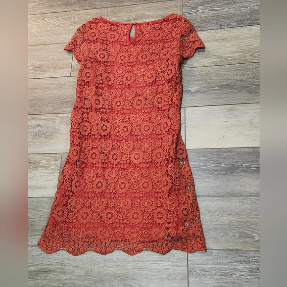 Anthropologie Moulinette Soeurs orange  lace mini sheath dress - Picture 3 of 8